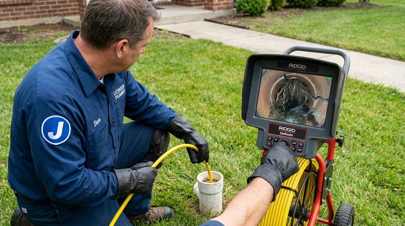 Sewer camera inspection being performed by Johns Plumbing LLC in Centralia
